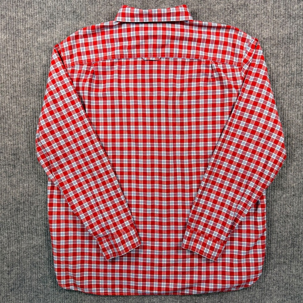 LL Bean Mens XL Regular Red Plaid Button Down Shirt Cotton Long Sleeve 285277 - Picture 10 of 12